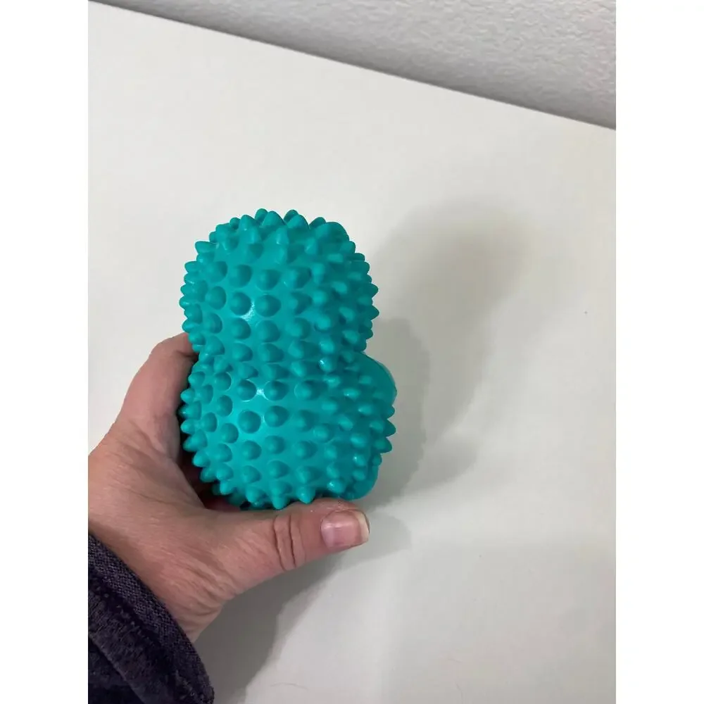NIB Friends Forever Squeaky Dog Toy Tennis Ball Tough Natural Rubber Teal